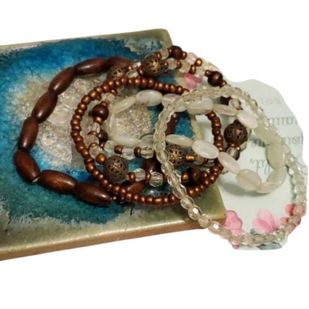 Treska‎ gorgeous wooden stretch bracelets